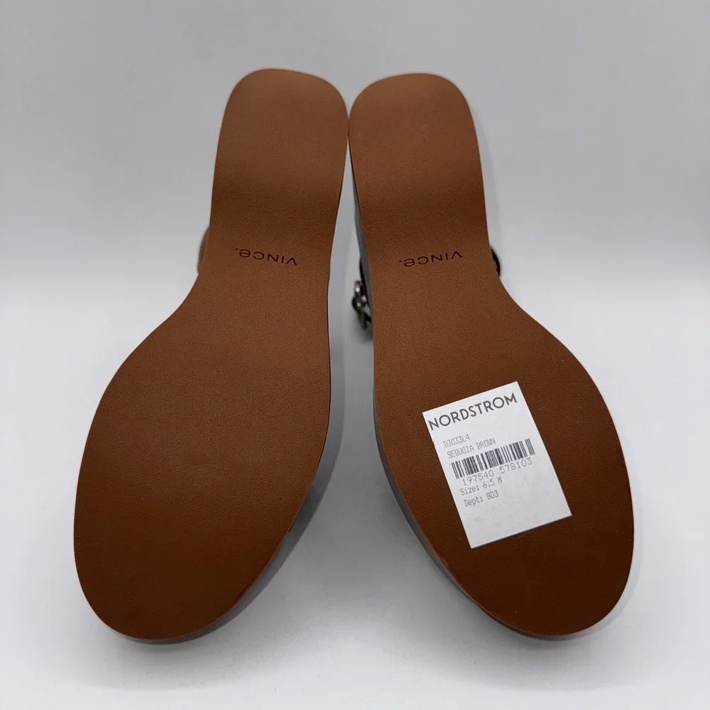 Vince. Phillipa Sandals Women's Size 6.5 EU 36.5 Sequoia Brown Leather‎